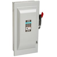 Siemens GF323N Type VBII Enclosed Fusible General Duty Low Voltage Single Throw Safety Switch With Neutral, 240 VAC, 100 A, 7-1/2 hp, 20 hp, TPST Contact, 3 Poles