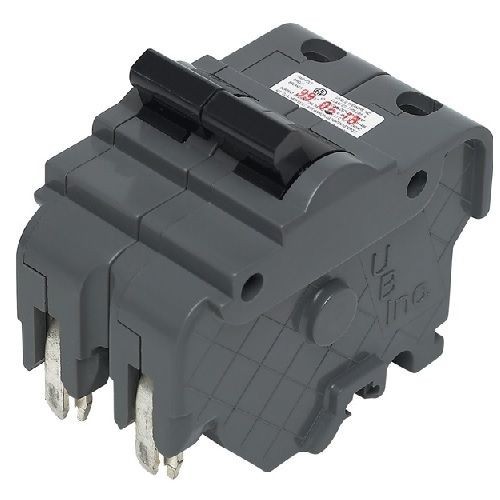 Connecticut Electric UBIF250N Type NA HACR Rated Thick Replacement Circuit Breaker, 120/240 VAC, 50 A, 10 kA Interrupt, 2 Poles, Thermal/Magnetic Trip