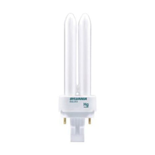 Sylvania DULUX® D ECOLOGIC® CF18DD/835/ECO/21110 Double Tube Compact Fluorescent Lamp, 18 W, G24d-2 Bi-Pin CFL Lamp, T4X2 Shape, 1150 Lumens