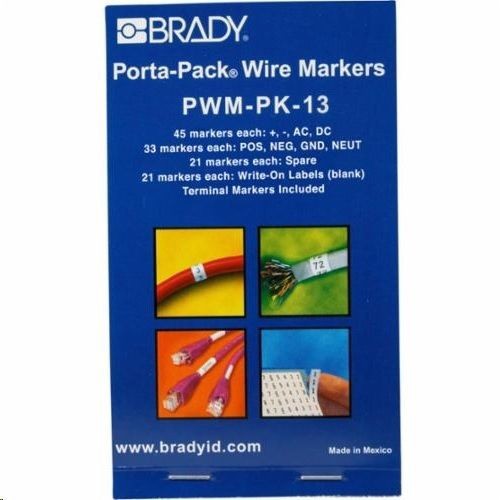 PWM-PK-15Brady® Porta-Pack® PWM-PK-15 Self-Adhesive Wire Marker, Black/White, B-500 Vinyl Cloth