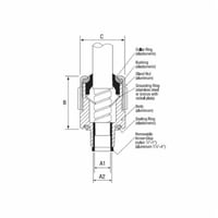 STE050T&B® Fittings Star Teck Extreme® STE050 Teck Cable Connector, 1/2 in Trade, 0.6 to 0.985 in Cable Openings, Aluminum