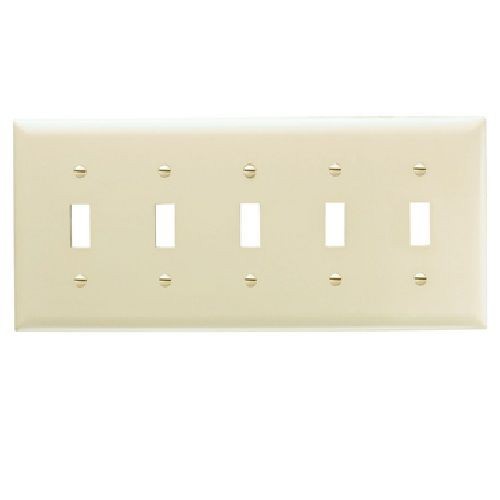 Pass & Seymour® TradeMaster® TP5-I Standard Wallplate, 5 Gangs, 4.7 in H x 10 in W, Thermoplastic, Ivory