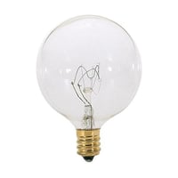 S3821SATCO® S3821 Decorative Dimmable Globe Incandescent Lamp, 15 W, E12 Candelabra Incandescent Lamp, G16-1/2 Shape, 114 Lumens Initial