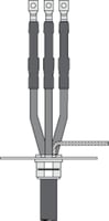 70001327853M™ 7622-T-110-3-RJS QT-III 7600-T-3-RJS Cold Shrink QT-III Termination Kit, 3 Pieces, For Use With Three Core Tape Shield, UniShield® and Wire Shield Power Cable, Silicone Rubber, Black