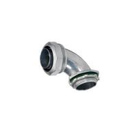 Bridgeport® 474-LTI2 Liquid Tight Connector, 1-1/2 in Trade, 90 deg, Die-Cast Zinc, Electro-Plated Zinc