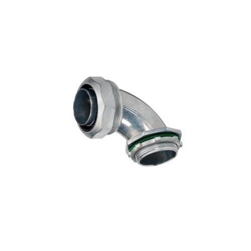 Bridgeport® 474-LTI2 Liquid Tight Connector, 1-1/2 in Trade, 90 deg, Die-Cast Zinc, Electro-Plated Zinc