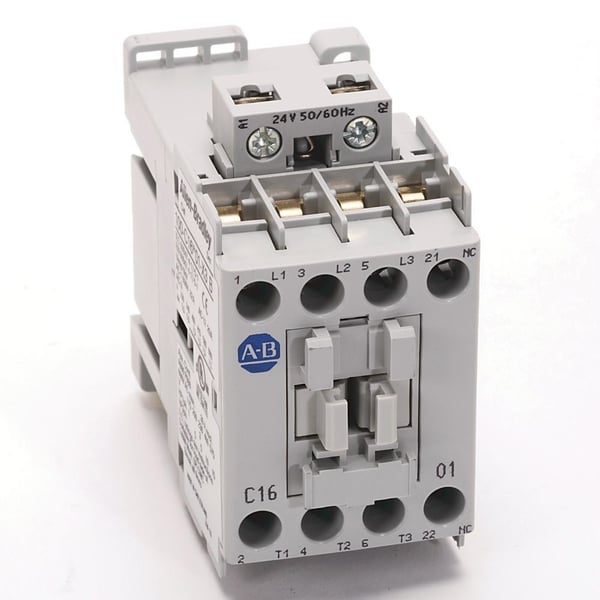 100-C16K10Allen-Bradley 100-C16K10 100-C IEC Contactor, 24V 50Hz, Screw Terminals, Line Side, 16A, 1 N.O. 0 N.C. Auxiliary Contact Configuration, Single Pack