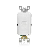 Leviton® SmartlockPro® Slim® GFRBF-W Blank Self-Test Slim GFCI Receptacle, 125 VAC, 20 A, 2 Poles, 3 Wires, White