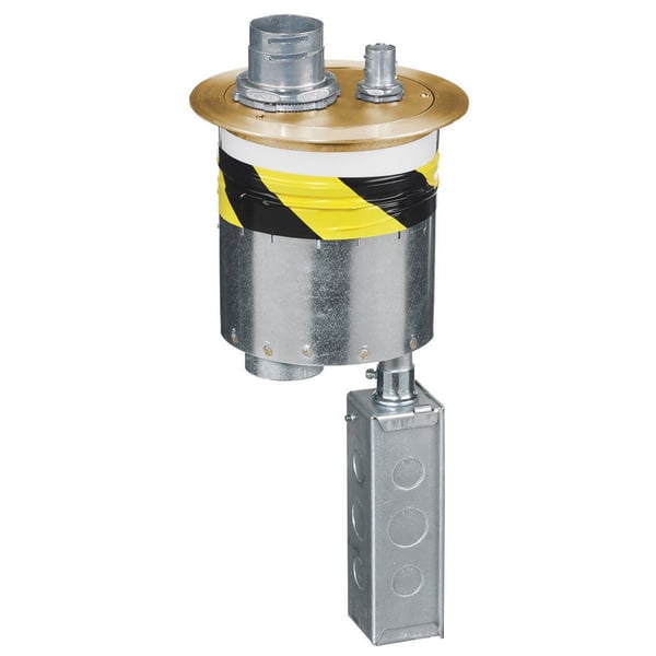 S1R6PTFFBRSWiring Device-Kellems SystemOne ScrubShield® S1R6PTFFBRS Recessed Standard Sized Poke-Through Assembled Unit, 6 in Hole, 7.5 in Dia x 0.15 in THK Cover, 60.44 cu-in Capacity, Composite