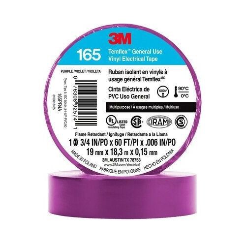 3M™ Temflex™ 165PR4A Vinyl Electrical Tape 165, Purple, 3/4 in x 60 ft (19 mm x 18 m)