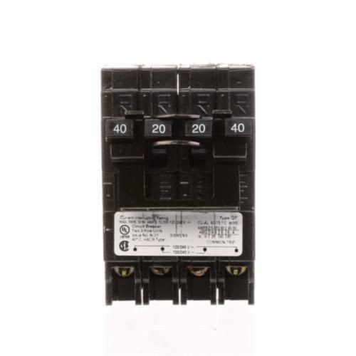 Q24020CT2NCSiemens Q24020CT2NC Low Voltage Miniature Quadplex Residential Molded Case Circuit Breaker, 120/240 VAC, 40 to 20 A, 10 kA Interrupt, 2 Poles, Thermal/Magnetic Trip