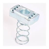 B-Line N228ZN 200 Standard Channel Nut With Spring, For Use With B22, B24, B26 and B32 Series Medium Channel, 3/8 in THK, 3/8-16 Thread, Steel