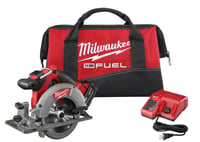 2730-21Milwaukee® M18™ FUEL™ 2730-21 Cordless Circular Saw Kit, 6-1/2 in Blade, 5/8 in Arbor/Shank, 18 VDC, 1-5/8 in, 2-3/16 in D Cutting, Lithium-Ion Battery