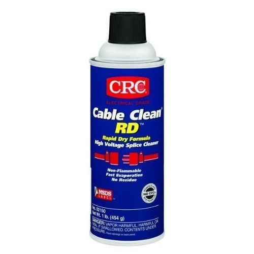 CRC® 02150 Cable Clean® RD™ Chlorinated High Voltage Flammable Splice Cleaner, 16 oz Aerosol Can, Liquid Form, Strong, Clear