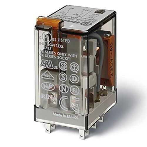 55.32.8.120.0040Finder® 55.32.8.120.0040 55 Series Miniature Standard General Purpose Relay, 10 A, 2CO/DPDT Contact, 120 VAC V Coil