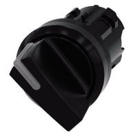 SIRIUS 3SU1002-2BF10-0AA0 Round Illuminated Selector Switch With Holder, 22 mm, Latching/Short Handle Operator, Black
