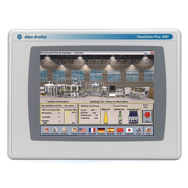 2711PC-T10C4D8Allen-Bradley, 2711PC-T10C4D8, PanelView Plus 6 Compact Terminal, Touch Input Type, 10.4 in Display Size, Color Display Type, Serial and Ethernet communication, DC Power Input