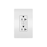 Pass & Seymour® Radiant® 2097TRWRW Duplex Self-Test Tamper/Weather-Resistant GFCI Receptacle, 125 VAC, 20 A, 2 Poles, 3 Wires, White