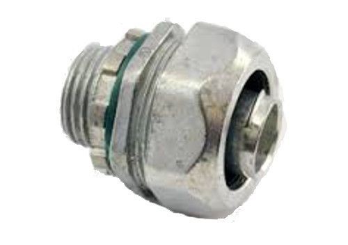 Bridgeport® 430-LTI2 Form B Insulated Throat Straight Liquid Tight Conduit Connector, 1/2 in Trade, Die-Cast Zinc, Ball Burnished/Mirror Smooth