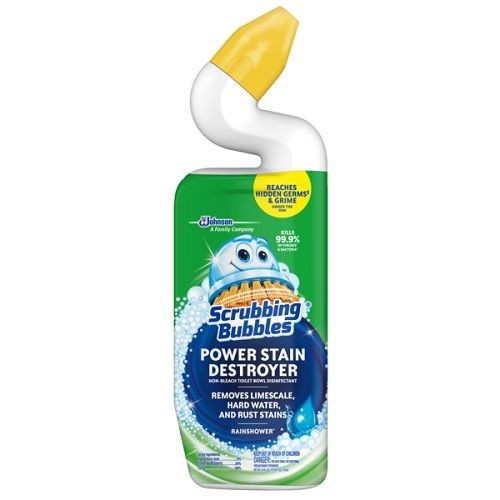 Scrubbing Bubbles® 309110 Power Stain Destroyer Non-Bleach Toilet Bowl Disinfectant, 24 oz Bottle, Rainshower, 6 Per Case