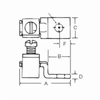 35401Blackburn® 35401 1-Hole Locktite Lug, 8 to 2 AWG Copper Conductor, 1/4 in Stud, Copper