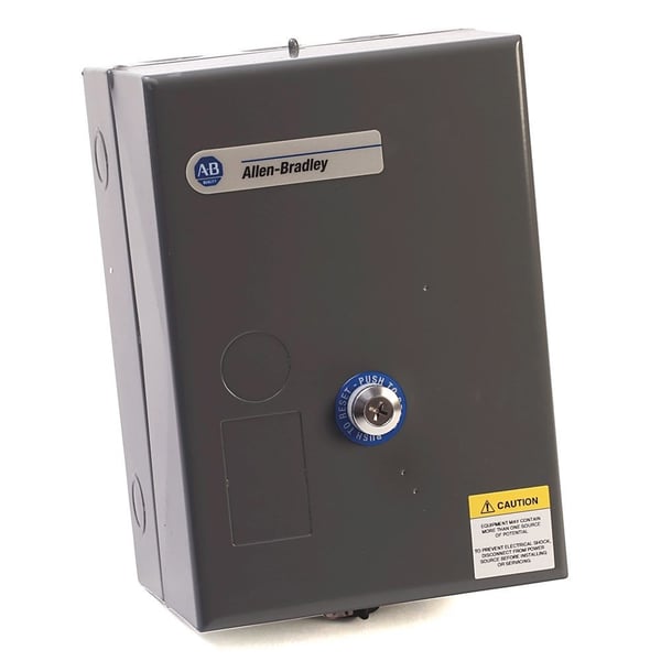 509-BADAllen-Bradley, 509-BAD, Available from RCC, NEMA Full Voltage Non-Reversing Starter, SIZE 1, 115-120V 60Hz, Type 1 General Purpose Enclosure, Surface Mounting, with Eutectic Alloy Overload Relay