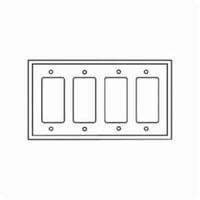 2064W-BOXEATON Arrow Hart™ Eaton Wiring Devices 2064W-BOX 2000 Mid-Sized Standard Decorator Wallplate, 4 Gangs, 4.87 in H x 8.56 in W, Thermoset, White