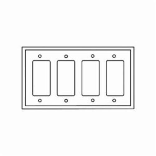 2064W-BOXEATON Arrow Hart™ Eaton Wiring Devices 2064W-BOX 2000 Mid-Sized Standard Decorator Wallplate, 4 Gangs, 4.87 in H x 8.56 in W, Thermoset, White