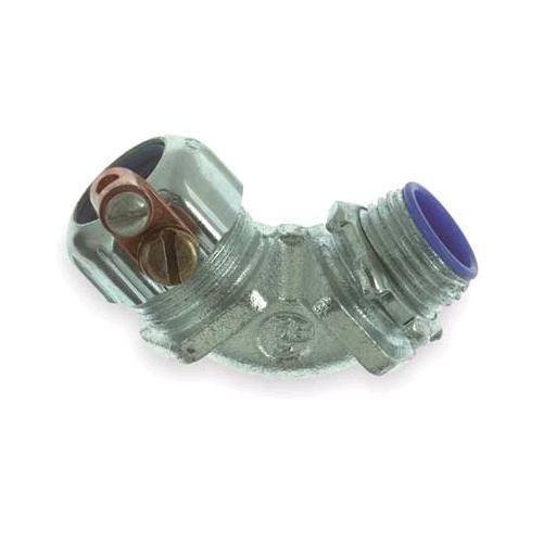 T&B® 5352GR External Bonding Insulated Grounding Connector With Revolver Lug, 1/2 in Trade, 90 deg, Malleable Iron, Chromate Coated/Electro-Zinc Plated