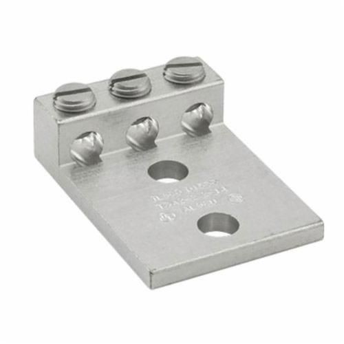 T3A2-250NILSCO® ClearChoice® T3A2-250N 3-Conductor Dual Rated Mechanical Terminal Lug, 6 AWG to 250 kcmil Aluminum/Copper Conductor, 1/2 in Stud, 3 Bolt Holes, 6061-T6 Aluminum Alloy