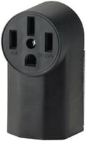 EATON Arrow Hart™ Eaton Wiring Devices 1212 Single Straight Blade Receptacle, 125/250 VAC, 50 A, 3 Poles, 4 Wires, Black