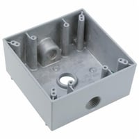 Pass & Seymour® WPB232 3-Hole Dustproof Weatherproof Device Box, Stainless Steel, 30.5 cu-in, 2 Gangs, 2 Outlets