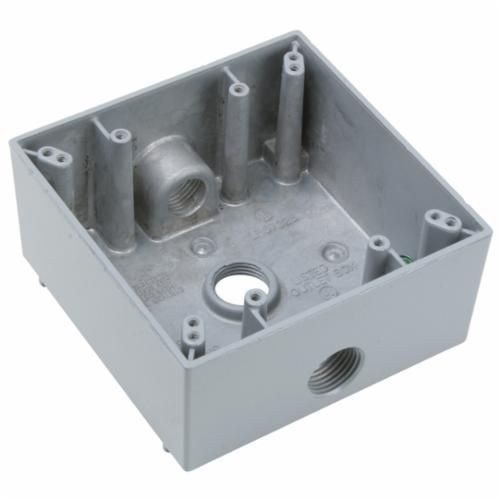 Pass & Seymour® WPB232 3-Hole Dustproof Weatherproof Device Box, Stainless Steel, 30.5 cu-in, 2 Gangs, 2 Outlets