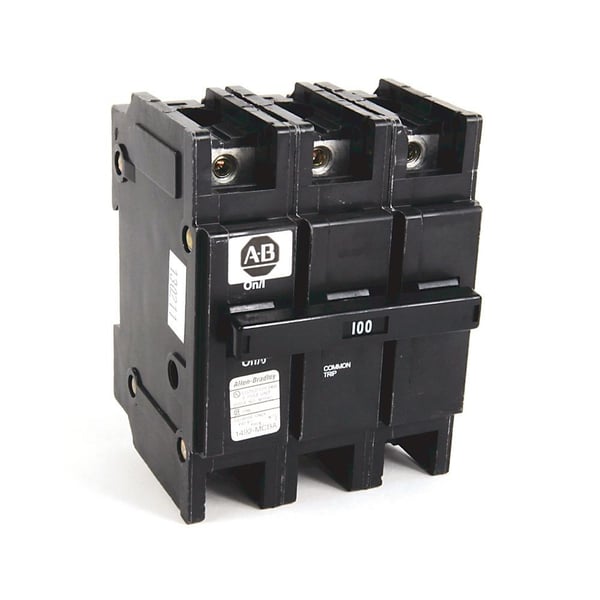 1492-MCBA3A0Allen-Bradley, 1492-MC Circuit Breaker, 1492 Miniature Circuit Breaker, Circuit Breaker - 1" wide per pole, DIN rail mounting, 10 kA, 3 Poles, 100 Amps, Standard Terminal