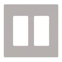 Claro® CW-2-GR Oversize Rectangular Wallplate, 2 Gangs, 4.69 in H x 4.75 in W, Plastic, Gray