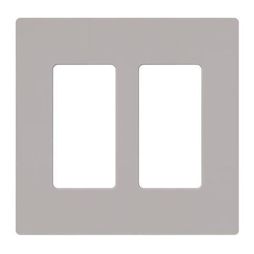 Claro® CW-2-GR Oversize Rectangular Wallplate, 2 Gangs, 4.69 in H x 4.75 in W, Plastic, Gray