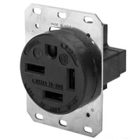 Hubbell® HBL8450A Single Heavy Duty Straight Blade Receptacle, 250 VAC, 50 A, 4 Poles, 4 Wires, Black