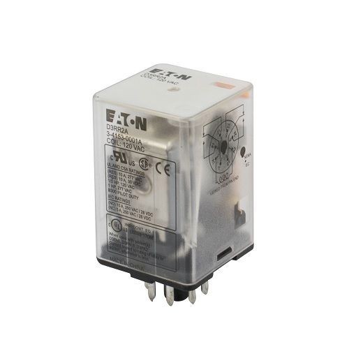 D3RR2AEATON D3RR2A D3RR Series Fixed Contact Ice Cube Standard General Purpose Relay, 16 A, 8 Pin, DPDT Contact, 120 VAC V Coil