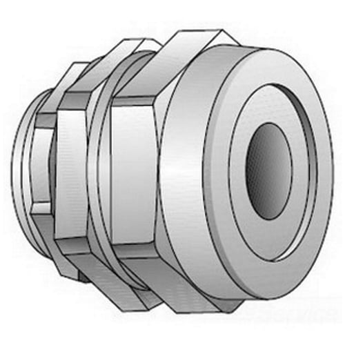 Data-Spec SheetO-Z/Gedney SR-755 Strain Relief Straight Cord Connector, 3/4 in Trade, 0.4 to 0.5 in Cable Openings, Malleable Iron, Zinc Plated