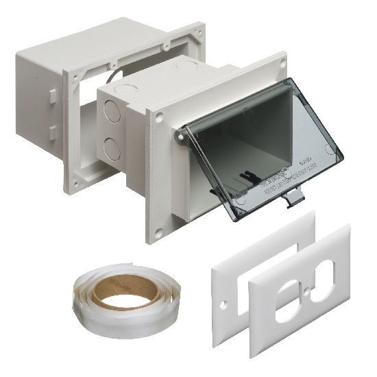 Arlington InBox™ DHB1C DB Series 1-Piece Low Profile Electrical Box, Plastic, 22 cu-in Capacity, 1 Gangs, 1 Outlets, 4.934 in L x 7.186 in W x 5.283 in H