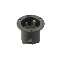EATON Arrow Hart™ Eaton Wiring Devices AHL530FI Locking Flanged Inlet, 125 VAC, 30 A, 2 Poles, 3 Wires, Black/White