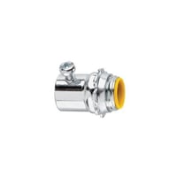 EATON Crouse-Hinds 1459 Insulated Setscrew Straight Threaded Connector, 4 in Trade, For Use With EMT/IMC/Rigid Conduit, Steel, Zinc Plated