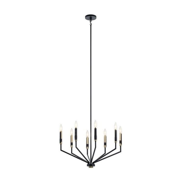 52349BKKichler® 52349BK Armand™ Contemporary Style Non-Dimmable Chandelier, (8) B Incandescent Lamp, 60 W Fixture, 120 V, Black Housing