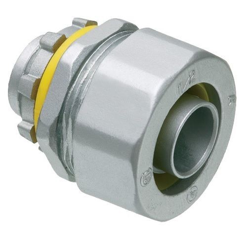 Arlington LT50 Form B Straight Liquid Tight Conduit Connector, 1/2 in Trade, Die Cast Zinc