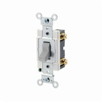 CSB1-20GLeviton® CSB1-20G Grounding AC Quiet Toggle Switch, 120/277 VAC, 20 A, 800 W, 1000 VA Power Rating, SP Contact