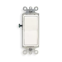 Leviton® Decora® 5604-2W 4-Way Grounding AC Quiet Switch, 120/277 VAC, 15 A, 1/2 hp, 2 hp Power Rating