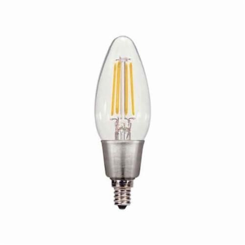 S9570SATCO® S9570 Omni-Directional Miniature LED Lamp, 4.5 W, 40 W Incandescent Equivalent, E12 Candelabra LED Lamp, C11 Torpedo Shape, 450 Lumens