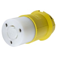HBL23CM13Wiring Device-Kellems Twist-Lock® Insulgrip® HBL23CM13 Female Grounding Heavy Duty Insulated Standard Locking Connector, 125 VAC, 20 A, 2 Poles, 3 Wires, Yellow