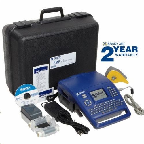 BMP71Brady® BMP71 BMP®71 Barcode Capable Single Color Portable Label Printer, Thermal Transfer Print, 1.81 in W Tape, 4 to 170 Point Font, Rechargeable Battery/AC Power, Color LCD Display