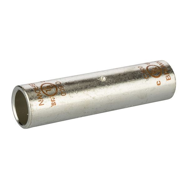 C-500NSI C-500 C Series Long Barrel Compression Splice, 500 kcmil Stranded Conductor, 4-1/4 in L, Copper